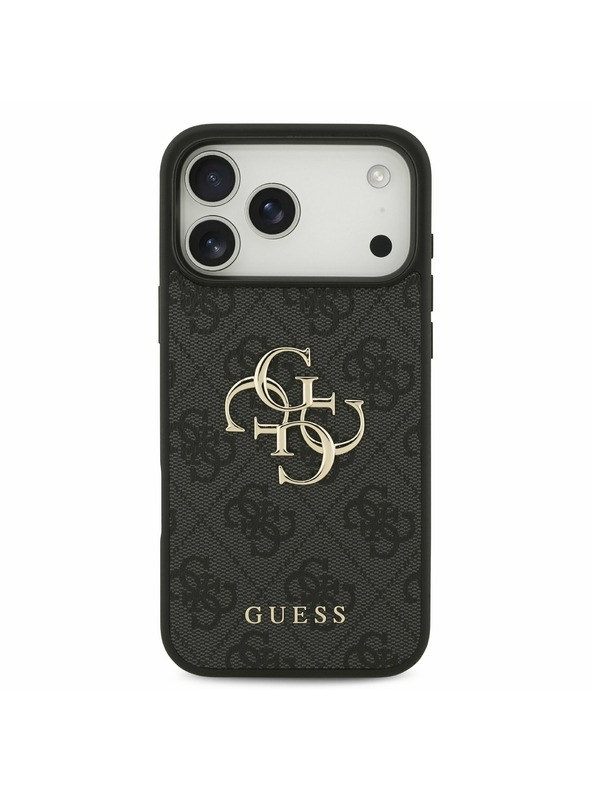 Guess Guess PU 4G Metal Logo Stražnji Poklopac za iPhone 17 Pro Max Grey