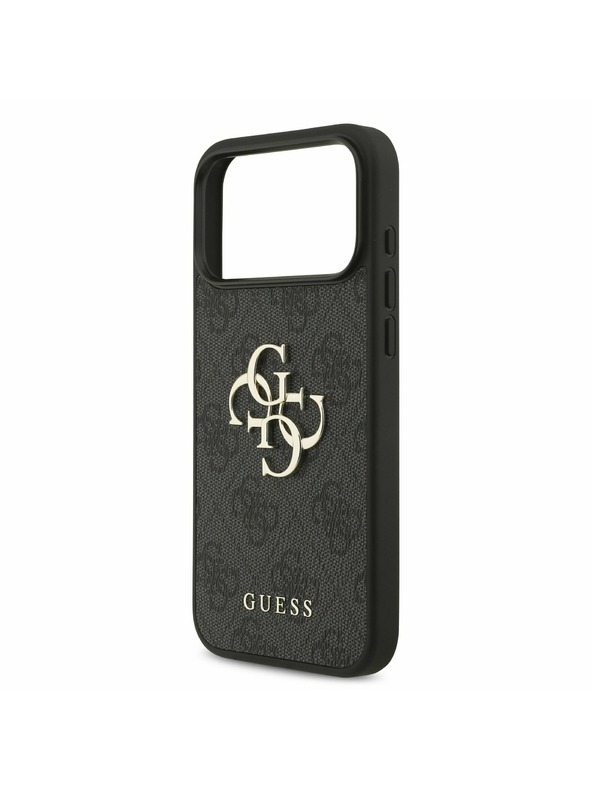 Guess Guess PU 4G Metal Logo Stražnji Poklopac za iPhone 17 Pro Max Grey