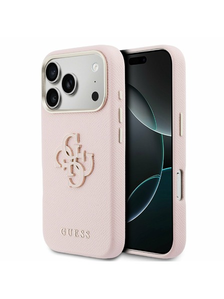 Guess Guess PU Resin Logo Stražnji Poklopac za iPhone 17 Pro Max Pink