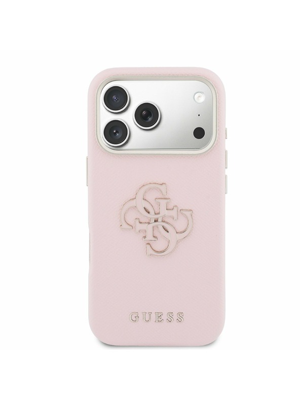 Guess Guess PU Resin Logo Stražnji Poklopac za iPhone 17 Pro Max Pink