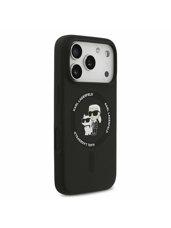 Karl Lagerfeld Karl Lagerfeld Liquid Silicone Karl and Choupette MagSafe Stražnji Poklopac za iPhone 17 Pro Max Black