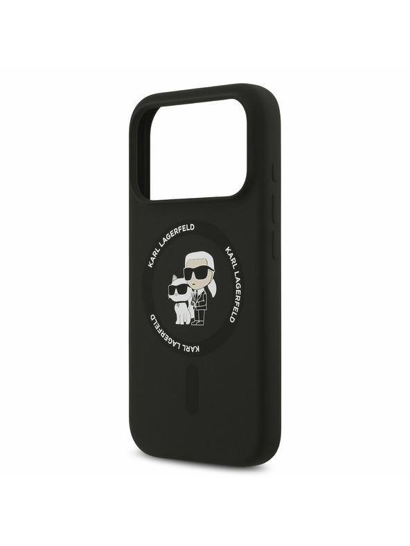 Karl Lagerfeld Karl Lagerfeld Liquid Silicone Karl and Choupette MagSafe Stražnji Poklopac za iPhone 17 Pro Max Black