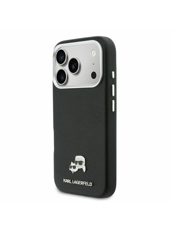 Karl Lagerfeld Karl Lagerfeld PU Karl and Choupette Heads Pins MagSafe Stražnji Poklopac za iPhone 17 Pro Max Black
