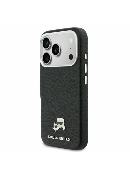 Karl Lagerfeld Karl Lagerfeld PU Karl and Choupette Heads Pins MagSafe Stražnji Poklopac za iPhone 17 Pro Max Black