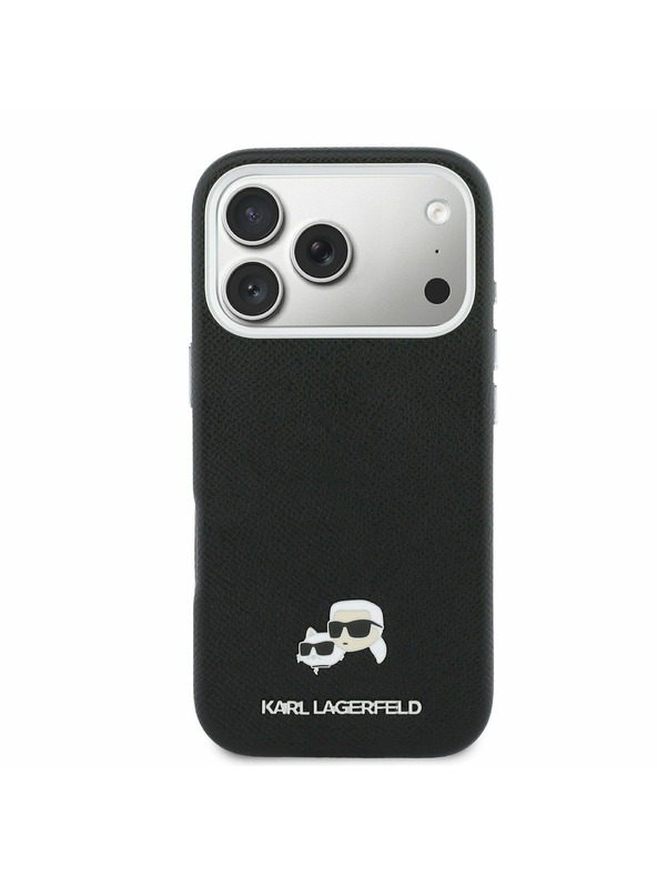 Karl Lagerfeld Karl Lagerfeld PU Karl and Choupette Heads Pins MagSafe Stražnji Poklopac za iPhone 17 Pro Max Black