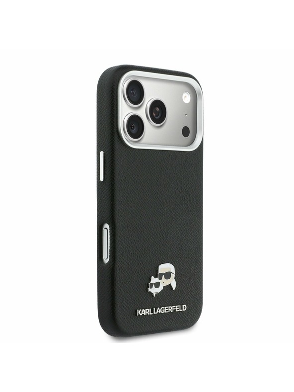Karl Lagerfeld Karl Lagerfeld PU Karl and Choupette Heads Pins MagSafe Stražnji Poklopac za iPhone 17 Pro Max Black