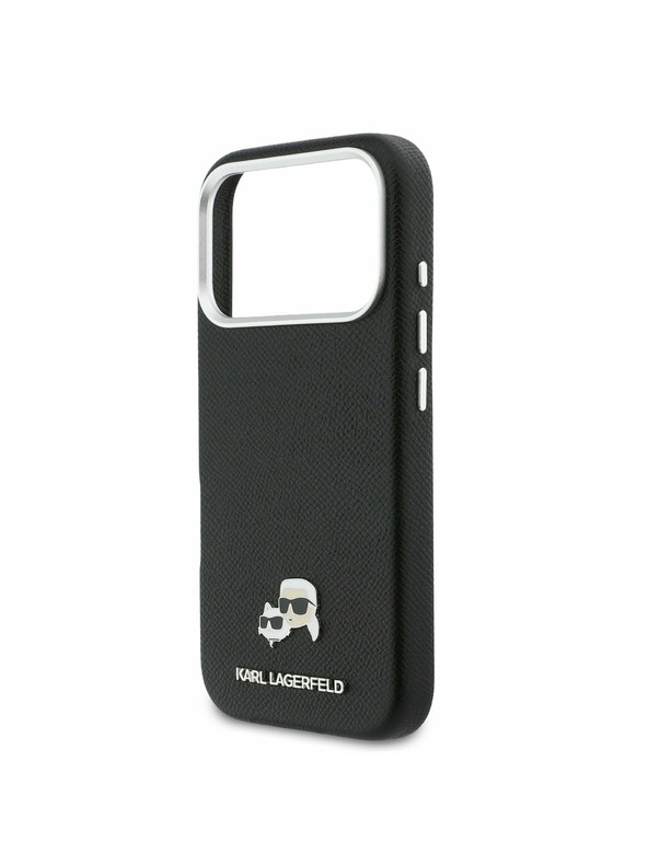 Karl Lagerfeld Karl Lagerfeld PU Karl and Choupette Heads Pins MagSafe Stražnji Poklopac za iPhone 17 Pro Max Black