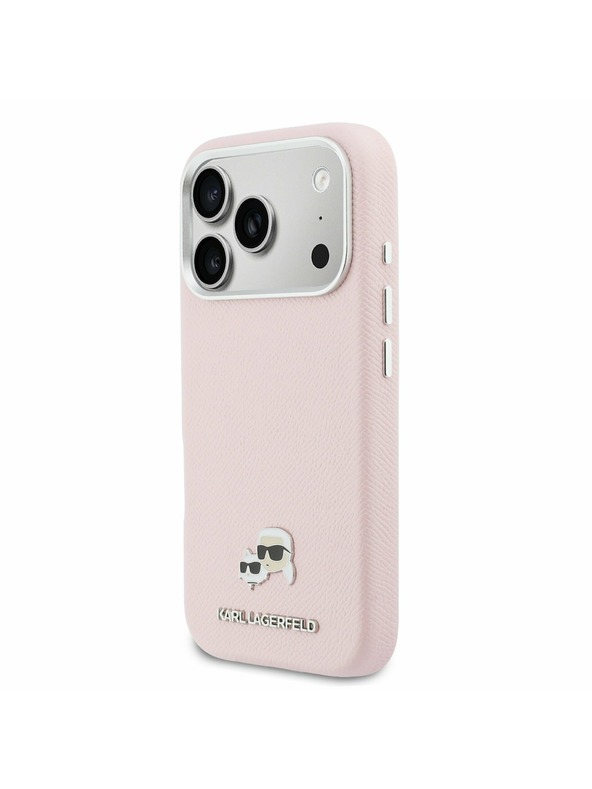 Karl Lagerfeld Karl Lagerfeld PU Karl and Choupette Heads Pins MagSafe Stražnji Poklopac za iPhone 17 Pro Max Pink