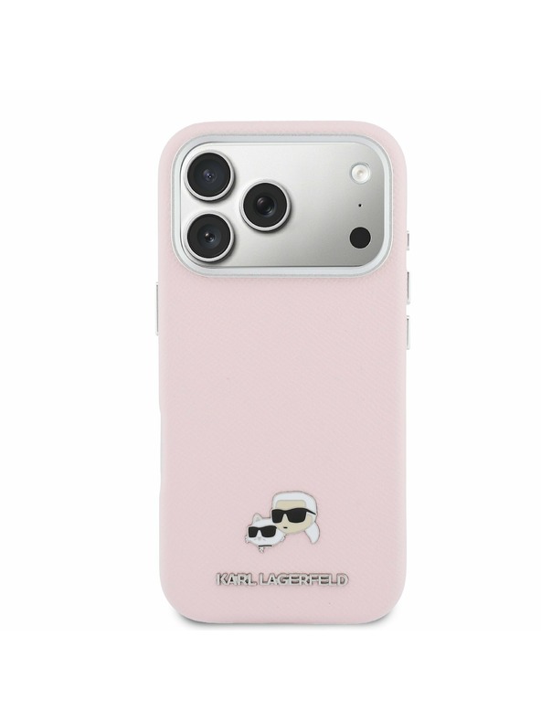 Karl Lagerfeld Karl Lagerfeld PU Karl and Choupette Heads Pins MagSafe Stražnji Poklopac za iPhone 17 Pro Max Pink