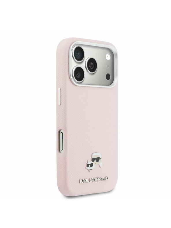 Karl Lagerfeld Karl Lagerfeld PU Karl and Choupette Heads Pins MagSafe Stražnji Poklopac za iPhone 17 Pro Max Pink