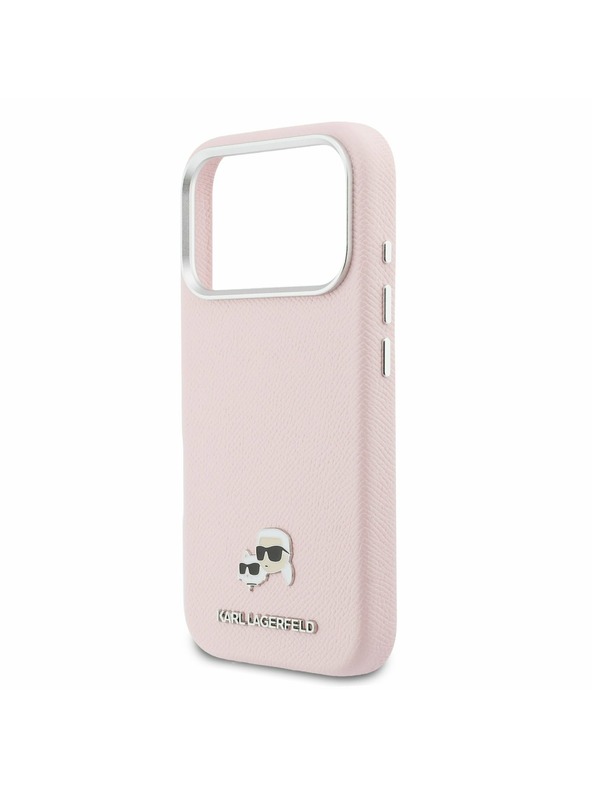 Karl Lagerfeld Karl Lagerfeld PU Karl and Choupette Heads Pins MagSafe Stražnji Poklopac za iPhone 17 Pro Max Pink