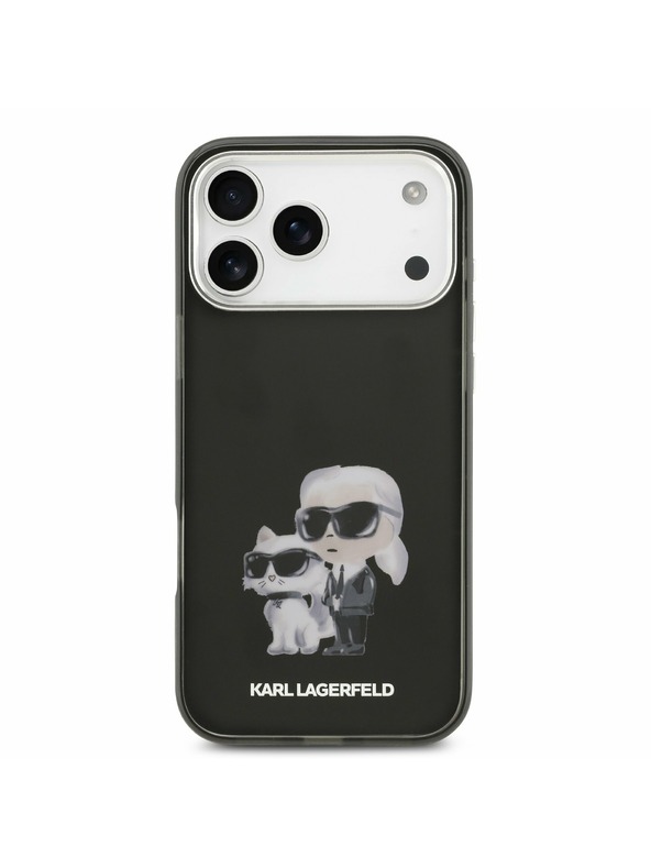 Karl Lagerfeld Karl Lagerfeld IML Aquarelle Karl and Choupette Stražnji Poklopac za iPhone 17 Pro Max Black
