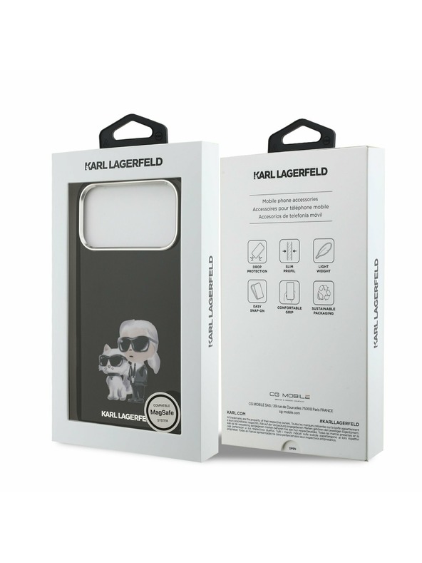 Karl Lagerfeld Karl Lagerfeld IML Aquarelle Karl and Choupette Stražnji Poklopac za iPhone 17 Pro Max Black