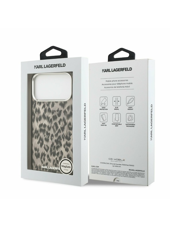 Karl Lagerfeld Karl Lagerfeld IML Leopard MagSafe Stražnji Poklopac za iPhone 17 Pro Max Brown