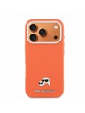 Karl Lagerfeld Karl Lagerfeld PU Karl and Choupette Heads Pins MagSafe Stražnji Poklopac za iPhone 17 Pro Max Orange