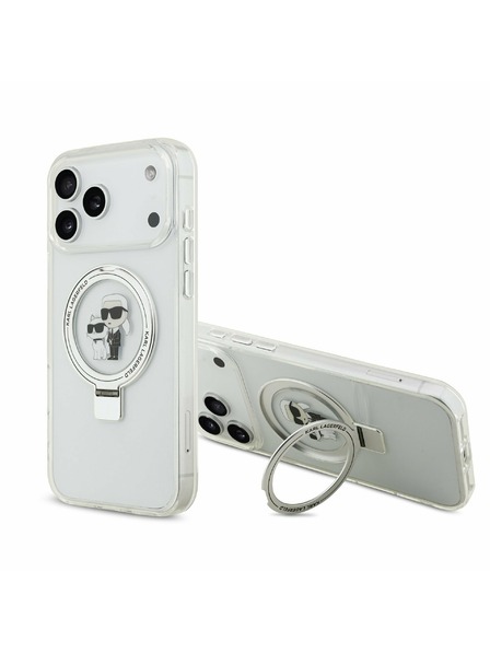 Karl Lagerfeld Karl Lagerfeld Ringstand Karl and Choupette MagSafe Stražnji Poklopac za iPhone 17 Pro Max White