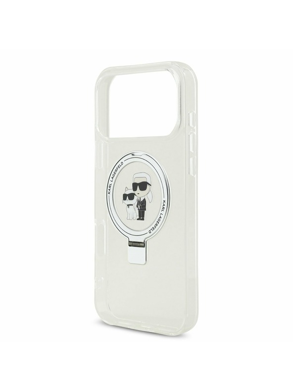 Karl Lagerfeld Karl Lagerfeld Ringstand Karl and Choupette MagSafe Stražnji Poklopac za iPhone 17 Pro Max White