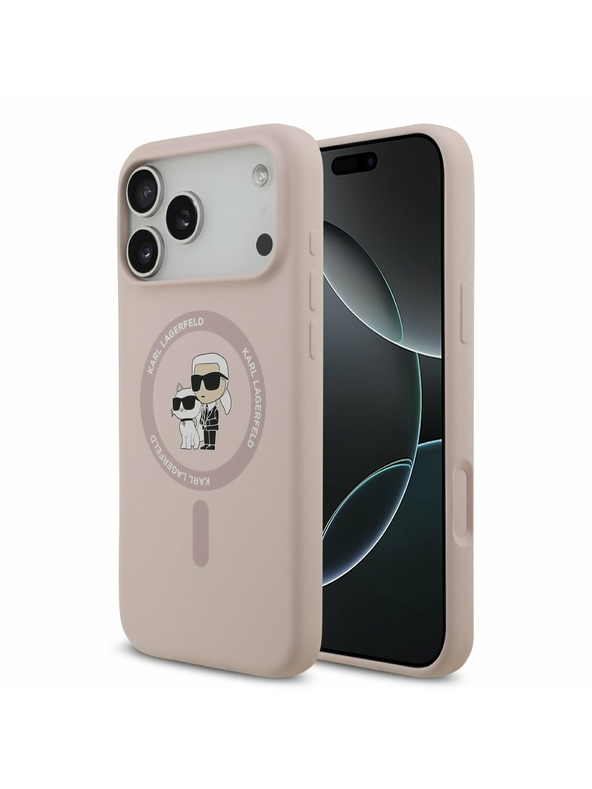 Karl Lagerfeld Karl Lagerfeld Liquid Silicone Karl and Choupette MagSafe Stražnji Poklopac za iPhone 17 Pro Max Pink