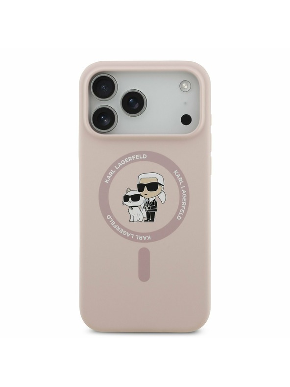 Karl Lagerfeld Karl Lagerfeld Liquid Silicone Karl and Choupette MagSafe Stražnji Poklopac za iPhone 17 Pro Max Pink