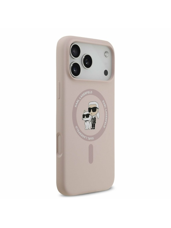 Karl Lagerfeld Karl Lagerfeld Liquid Silicone Karl and Choupette MagSafe Stražnji Poklopac za iPhone 17 Pro Max Pink