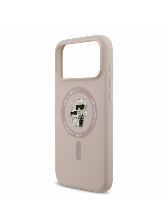 Karl Lagerfeld Karl Lagerfeld Liquid Silicone Karl and Choupette MagSafe Stražnji Poklopac za iPhone 17 Pro Max Pink