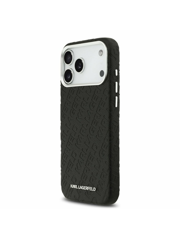 Karl Lagerfeld Karl Lagerfeld Grained PU Repeated Logo MagSafe Stražnji Poklopac za iPhone 17 Pro Max Black