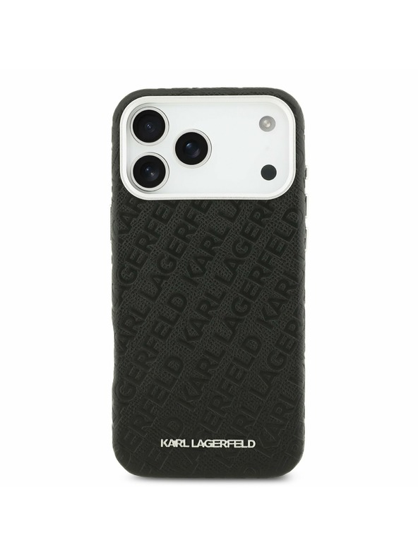 Karl Lagerfeld Karl Lagerfeld Grained PU Repeated Logo MagSafe Stražnji Poklopac za iPhone 17 Pro Max Black