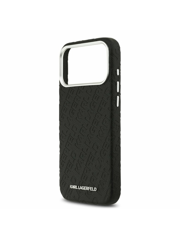 Karl Lagerfeld Karl Lagerfeld Grained PU Repeated Logo MagSafe Stražnji Poklopac za iPhone 17 Pro Max Black