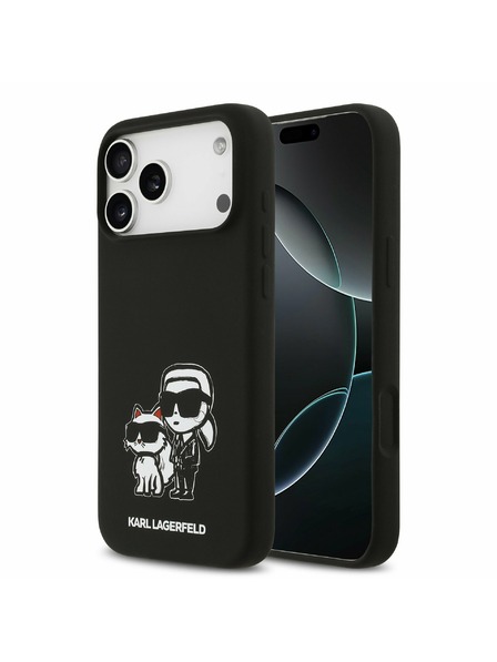 Karl Lagerfeld Karl Lagerfeld Liquid Silicone K&CH Sketch MagSafe Stražnji Poklopac za iPhone 17 Pro Max Black