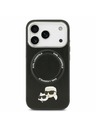 Karl Lagerfeld Karl Lagerfeld PU Karl and Choupette Heads Pins MagSafe Stražnji Poklopac za iPhone 17 Pro Max Black