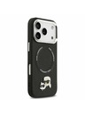 Karl Lagerfeld Karl Lagerfeld PU Karl and Choupette Heads Pins MagSafe Stražnji Poklopac za iPhone 17 Pro Max Black