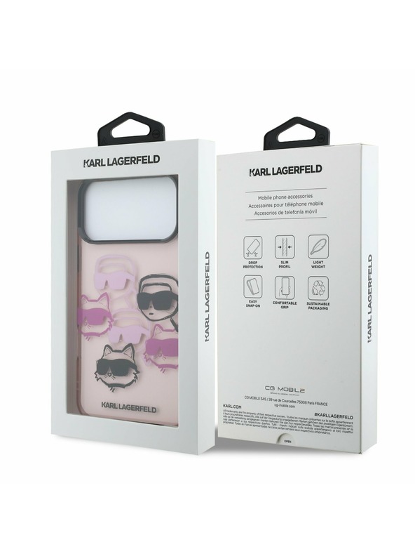 Karl Lagerfeld Karl Lagerfeld IML Multi K&CH Heads Stražnji Poklopac za iPhone 17 Pro Max Pink