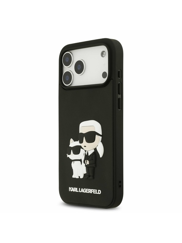Karl Lagerfeld Karl Lagerfeld 3D Rubber Karl and Choupette Stražnji Poklopac za iPhone 17 Pro Max Black