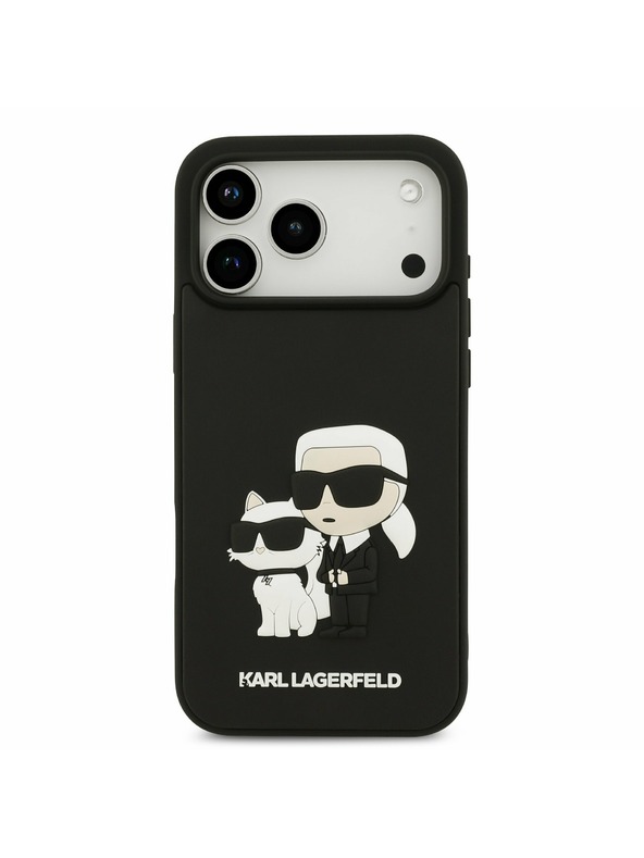 Karl Lagerfeld Karl Lagerfeld 3D Rubber Karl and Choupette Stražnji Poklopac za iPhone 17 Pro Max Black