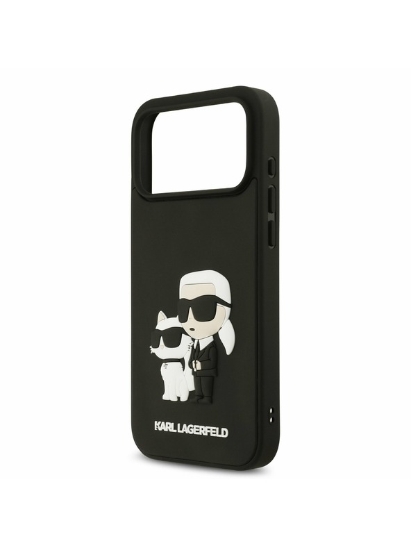 Karl Lagerfeld Karl Lagerfeld 3D Rubber Karl and Choupette Stražnji Poklopac za iPhone 17 Pro Max Black