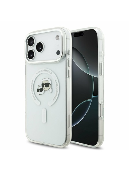 Karl Lagerfeld Karl Lagerfeld IML K&CH Heads Metal Frame MagSafe Stražnji Poklopac za iPhone 17 Pro Max Transparent