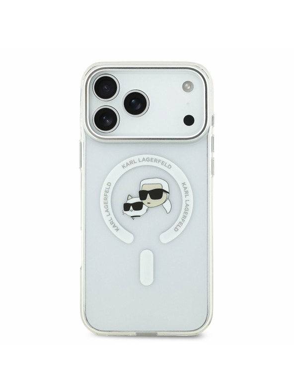 Karl Lagerfeld Karl Lagerfeld IML K&CH Heads Metal Frame MagSafe Stražnji Poklopac za iPhone 17 Pro Max Transparent
