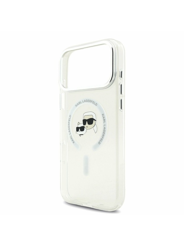 Karl Lagerfeld Karl Lagerfeld IML K&CH Heads Metal Frame MagSafe Stražnji Poklopac za iPhone 17 Pro Max Transparent