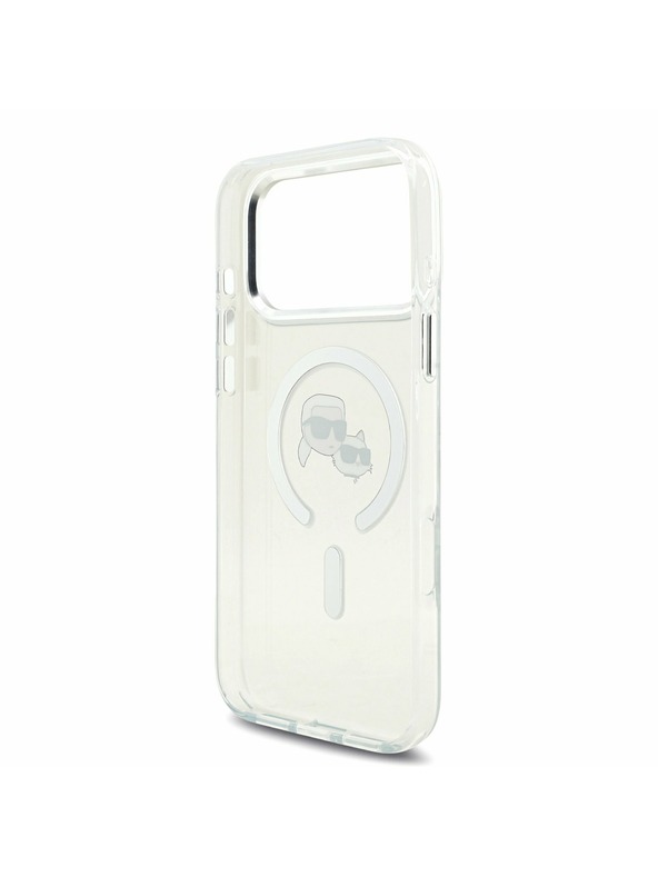 Karl Lagerfeld Karl Lagerfeld IML K&CH Heads Metal Frame MagSafe Stražnji Poklopac za iPhone 17 Pro Max Transparent
