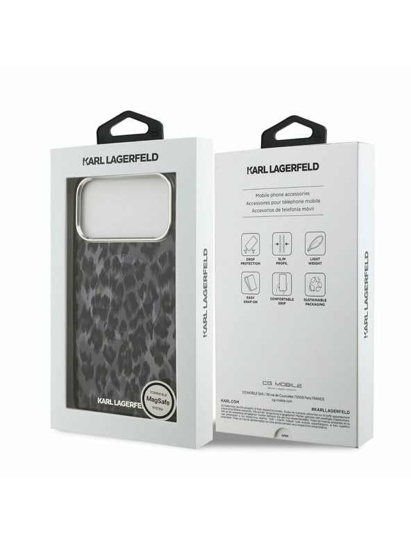 Karl Lagerfeld Karl Lagerfeld IML Leopard MagSafe Stražnji Poklopac za iPhone 17 Pro Max Grey