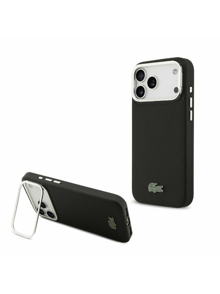 Lacoste Lacoste Iconic Petit Pique Camera Stand MagSafe Stražnji Poklopac za iPhone 17 Pro Max Black