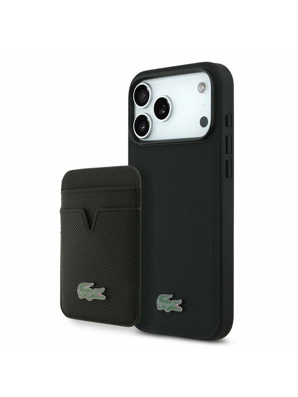 Lacoste Lacoste Iconic Petit Pique MagSafe Stražnji Poklopac + Novčanik za iPhone 17 Pro Max Black