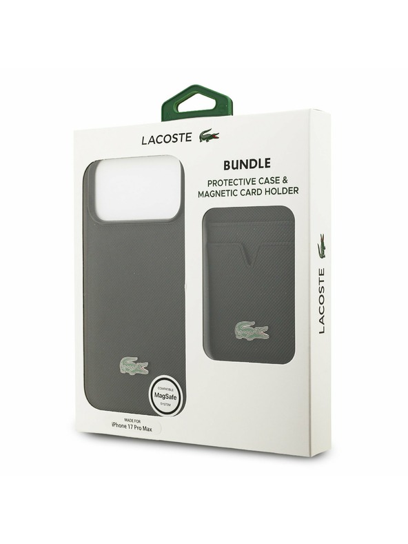 Lacoste Lacoste Iconic Petit Pique MagSafe Stražnji Poklopac + Novčanik za iPhone 17 Pro Max Black