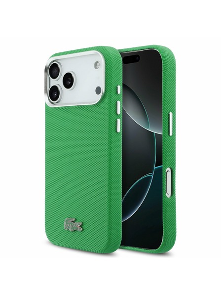 Lacoste Lacoste PVC Iconic Petit Pique Metal Logo MagSafe Stražnji Poklopac za iPhone 17 Pro Max Green