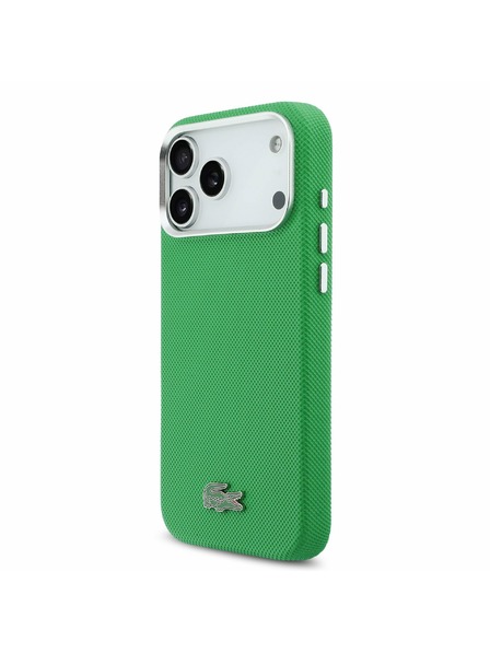 Lacoste Lacoste PVC Iconic Petit Pique Metal Logo MagSafe Stražnji Poklopac za iPhone 17 Pro Max Green