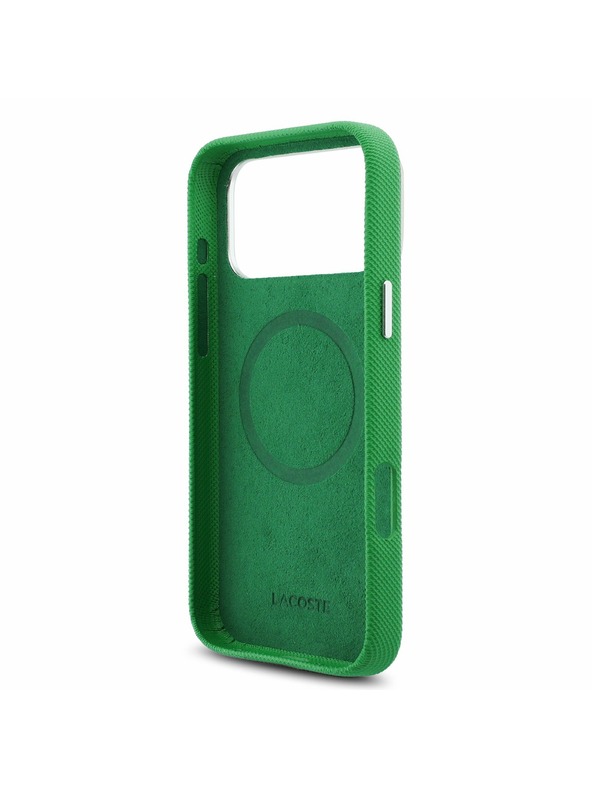 Lacoste Lacoste PVC Iconic Petit Pique Metal Logo MagSafe Stražnji Poklopac za iPhone 17 Pro Max Green