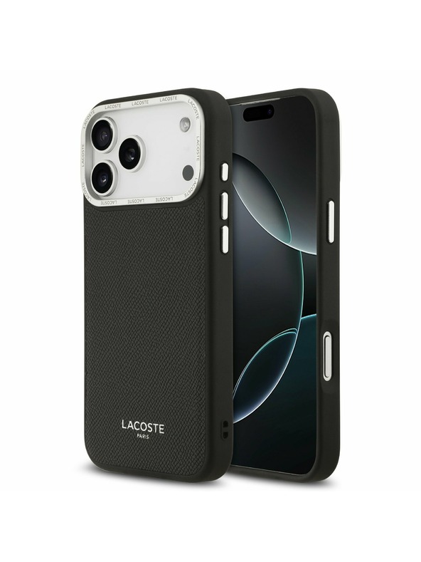 Lacoste Lacoste PU Leather Champs Elysees MagSafe Stražnji Poklopac za iPhone 17 Pro Max Black