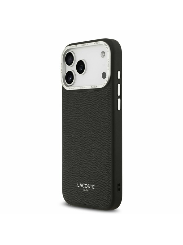 Lacoste Lacoste PU Leather Champs Elysees MagSafe Stražnji Poklopac za iPhone 17 Pro Max Black