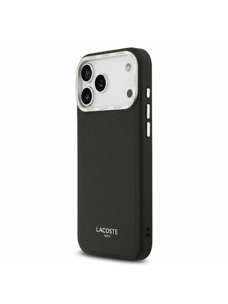 Lacoste Lacoste PU Leather Champs Elysees MagSafe Stražnji Poklopac za iPhone 17 Pro Max Black