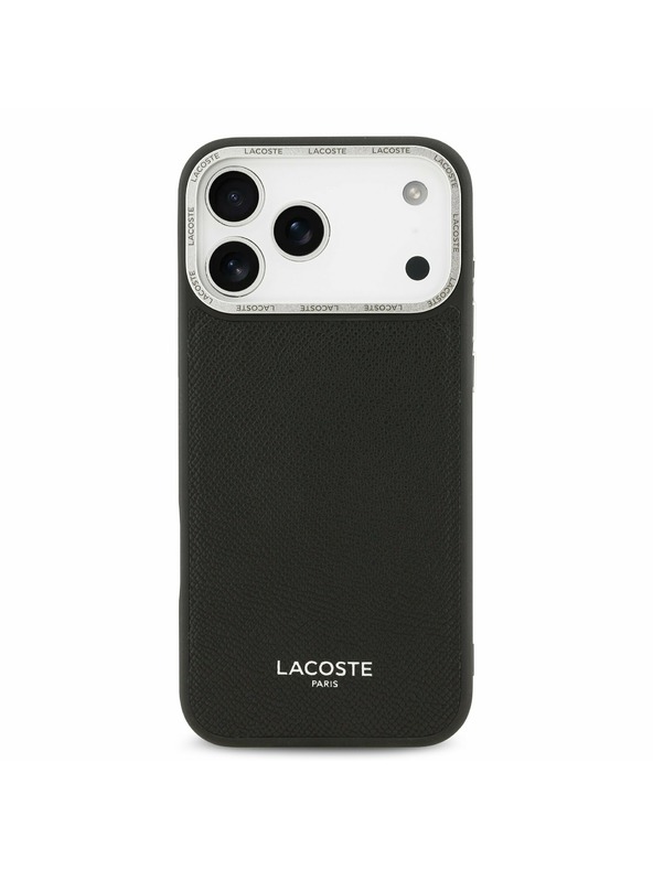 Lacoste Lacoste PU Leather Champs Elysees MagSafe Stražnji Poklopac za iPhone 17 Pro Max Black